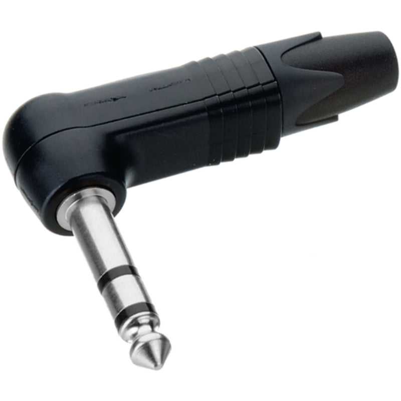 Neutrik NP3RX-BAG Professional Right-Angle 1/4" TRS Stereo Phone Plug (Black/Silver)