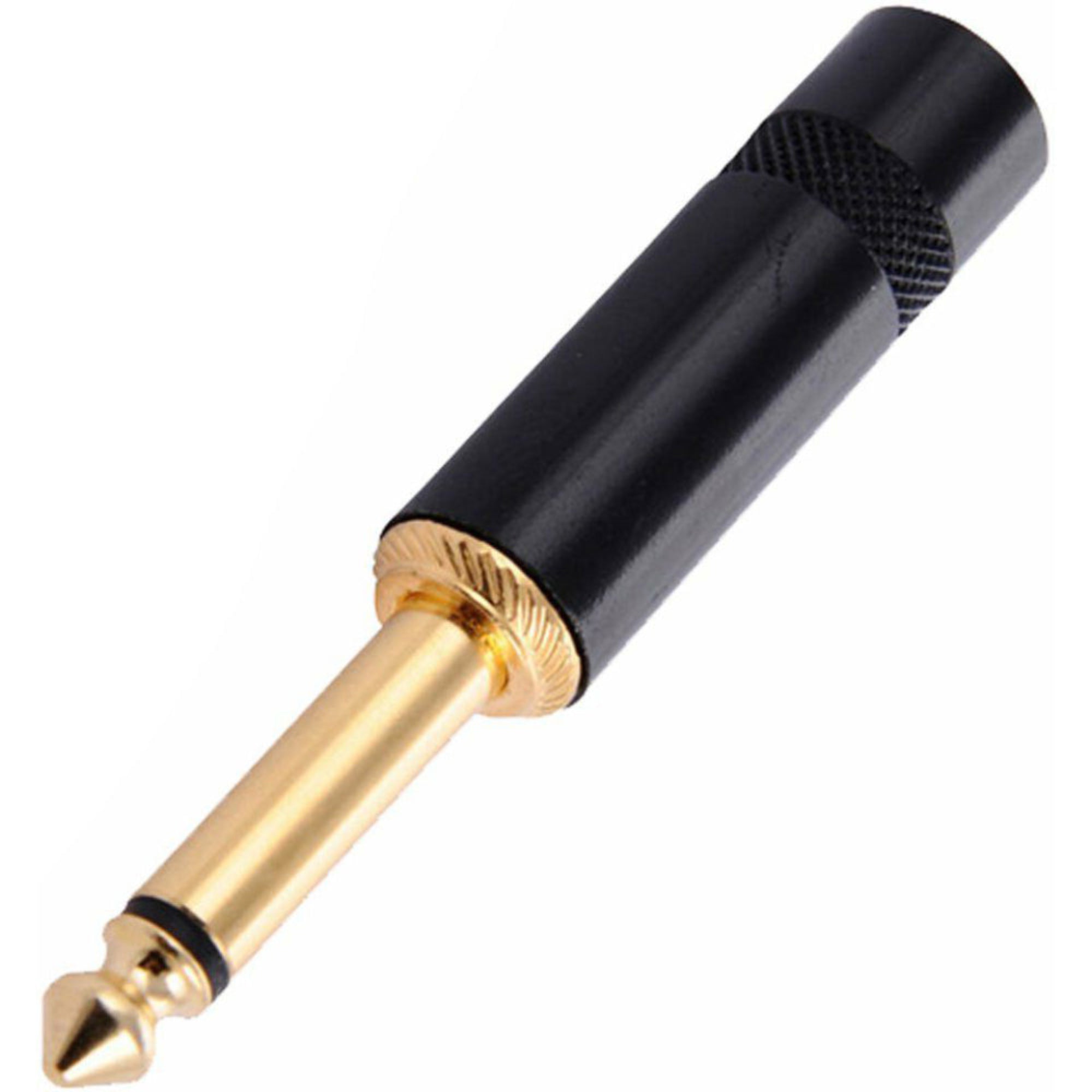 Neutrik Rean NYS224BG 1/4" Mono Phone Long Barrel Plug (Black/Gold)