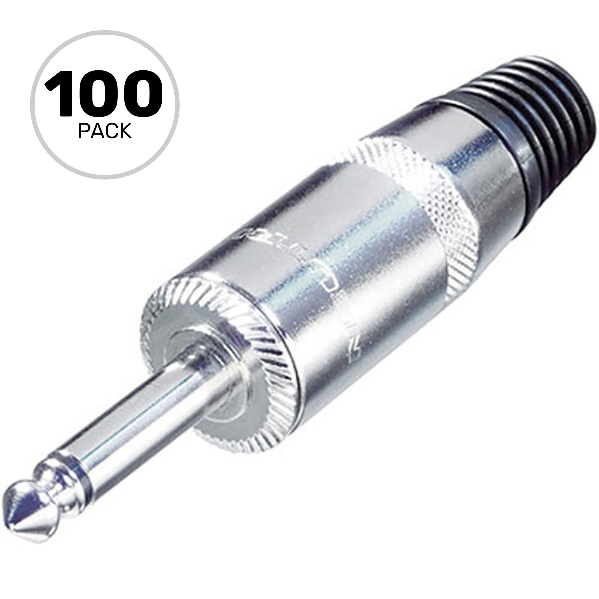 Neutrik Rean NYS225L 1/4" Mono Phone Large Shell Plug (Nickel/Silver, Box of 100)