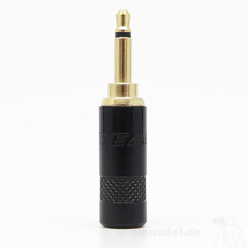 Neutrik Rean NYS226LBG 3.5mm Mono Phone Plug with Large Cable Outlet (Black/Gold)