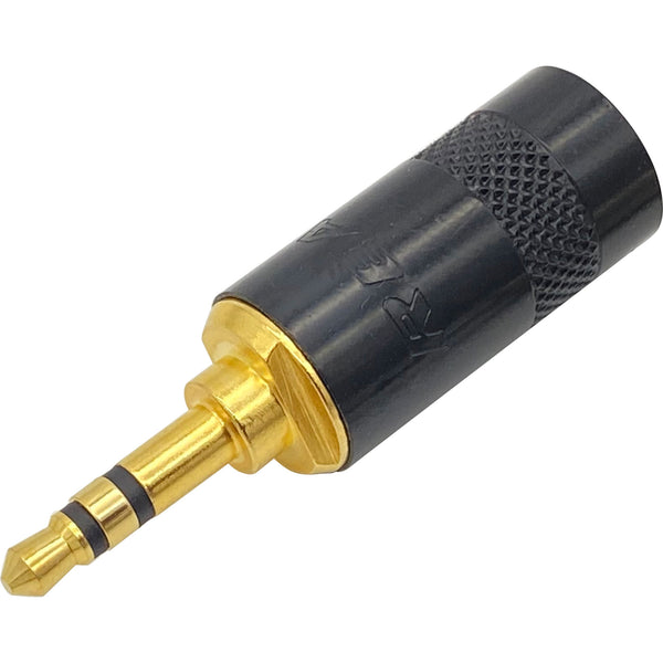 Neutrik Rean NYS231BG-LL 3.5mm Stereo Phone Plug with X-Large Cable Outlet (Black/Gold)