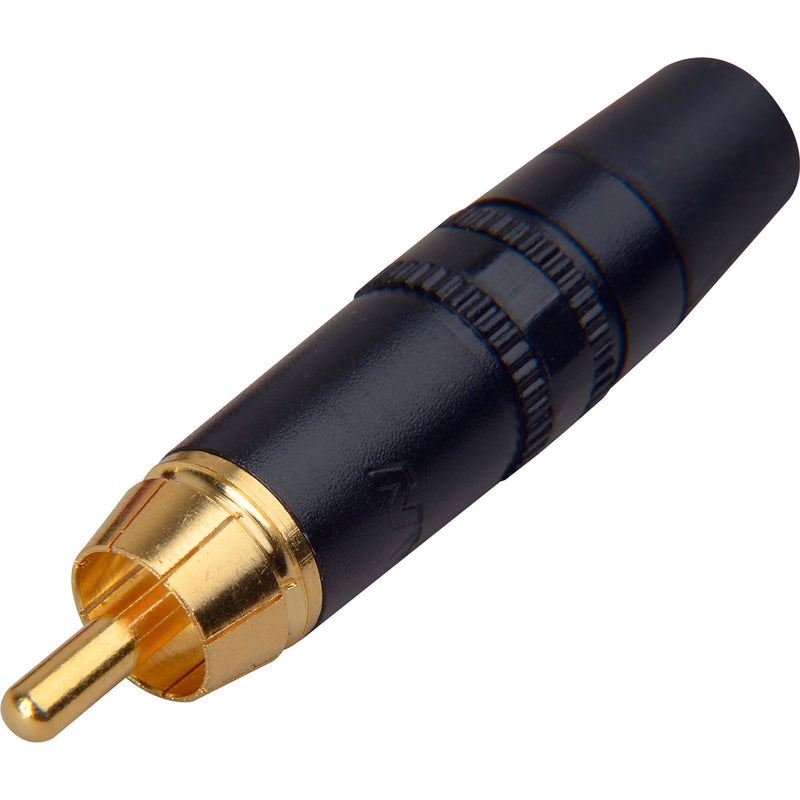 Neutrik Rean NYS373-0 Male RCA Phono Plug (Black/Gold/Black)