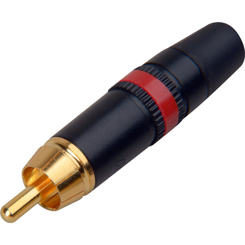 Neutrik Rean NYS373-2 Male RCA Phono Plug (Black/Gold/Red, Box of 100)