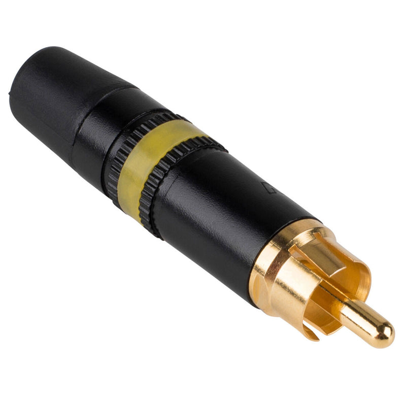 Neutrik Rean NYS373-4 Male RCA Phono Plug (Black/Gold/Yellow)