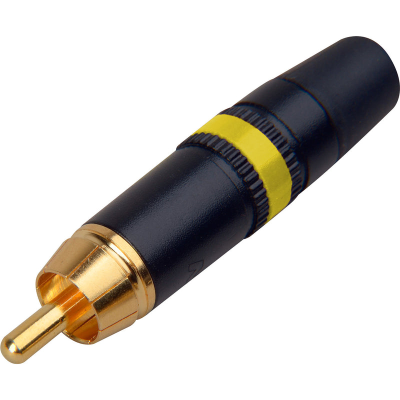 Neutrik Rean NYS373-4 Male RCA Phono Plug (Black/Gold/Yellow, Box of 100)