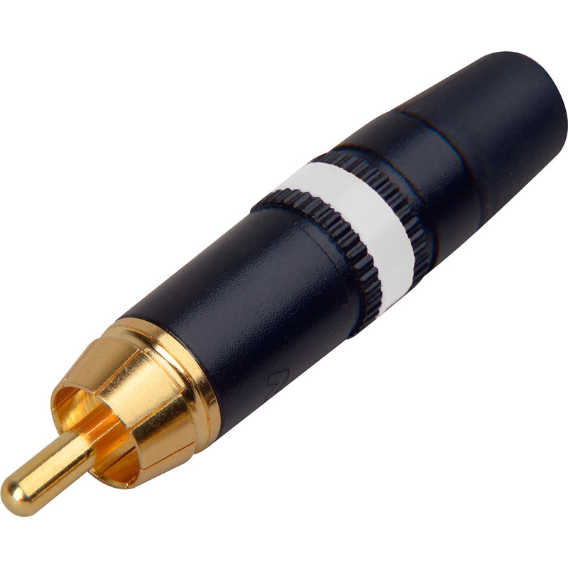 Neutrik Rean NYS373-9 Male RCA Phono Plug (Black/Gold/White)