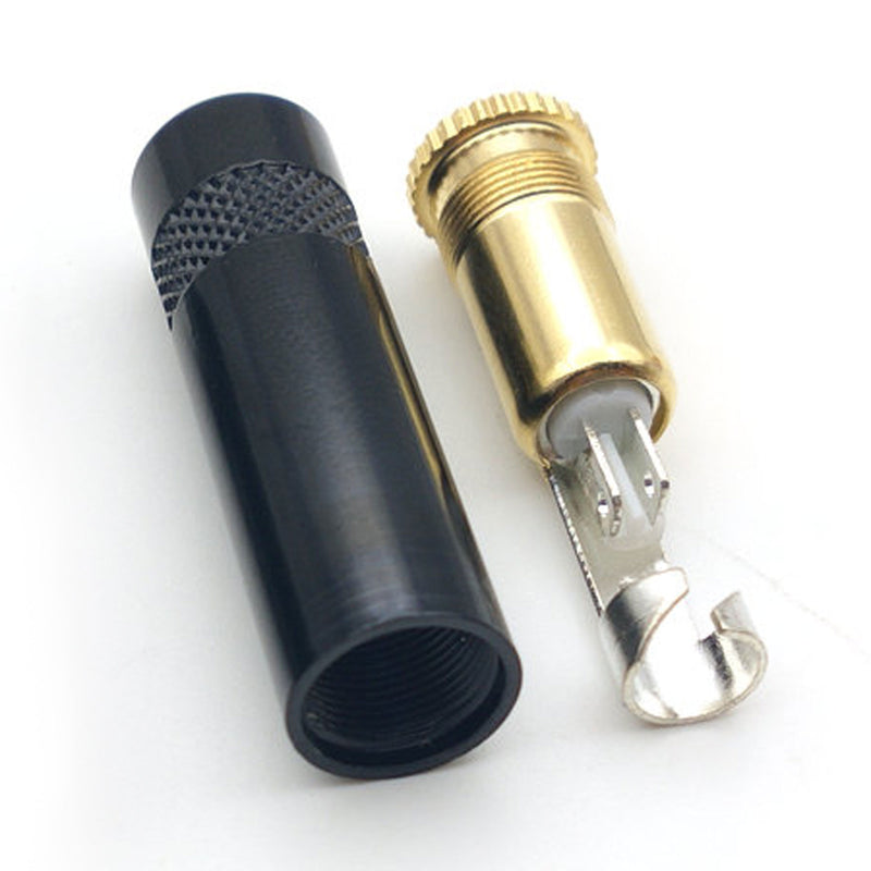 Performance Audio Gold Plated 3.5mm 3-Pole TRS Female Headphone Connector (Black, Straight)