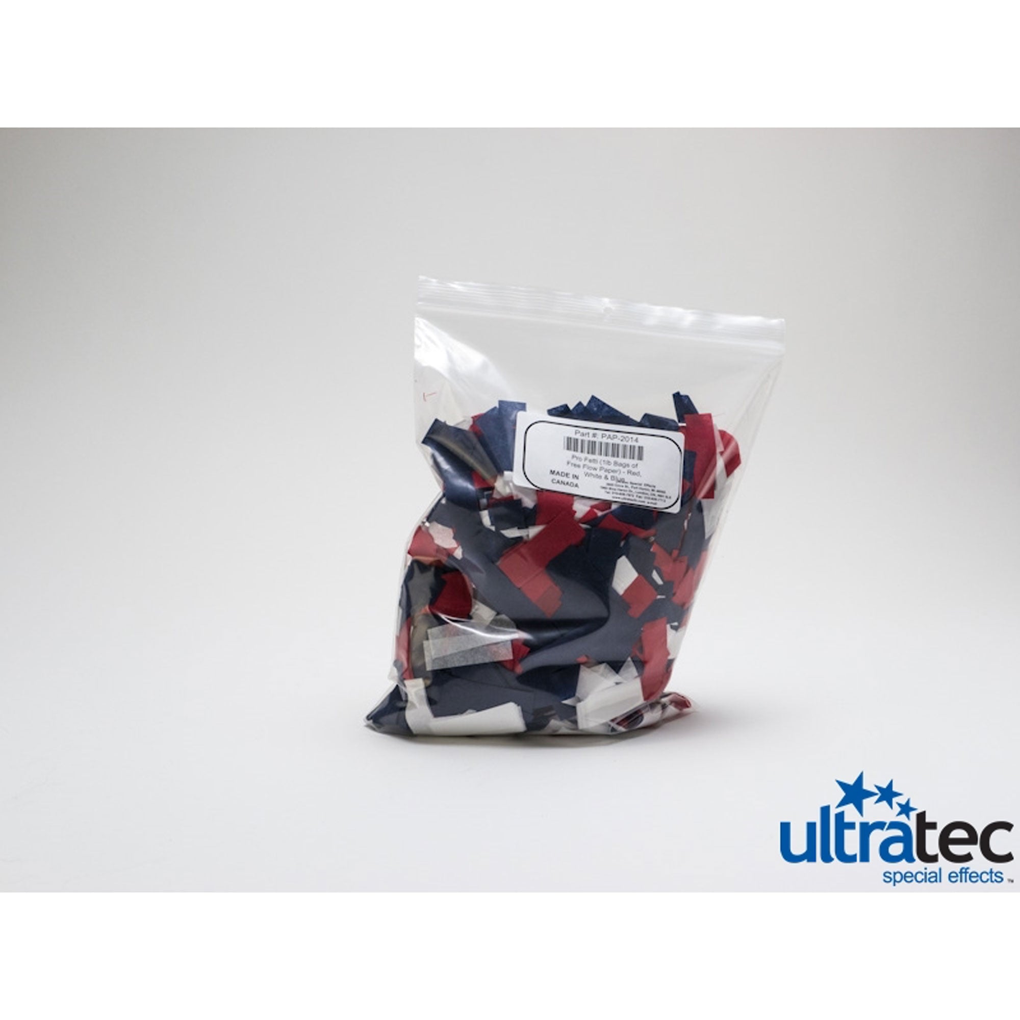 Grand Majestic FX Pro Fetti 1lb Bag of Free Flow Paper Confetti (Red, White & Blue)