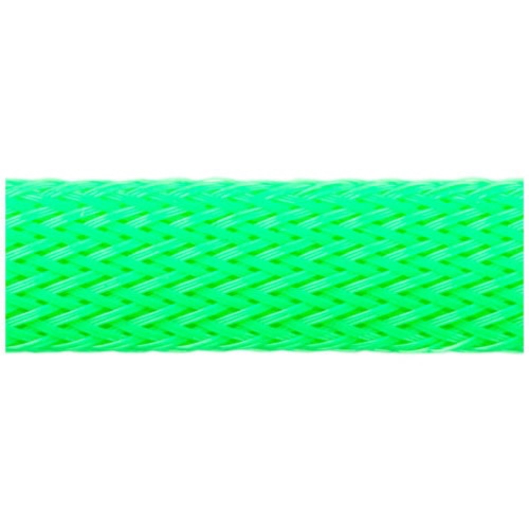 Techflex Flexo PET Expandable Braided Sleeving (1/4" Neon Green, By the Foot)