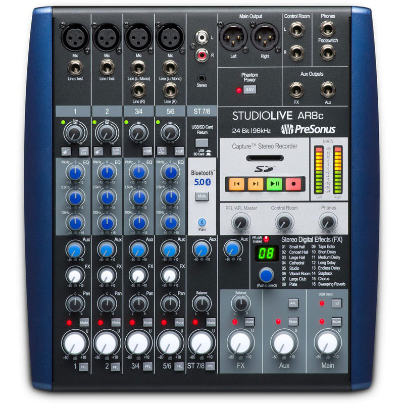 PreSonus StudioLive AR8c USB-C 8-Channel Hybrid Performance and Recording Mixer