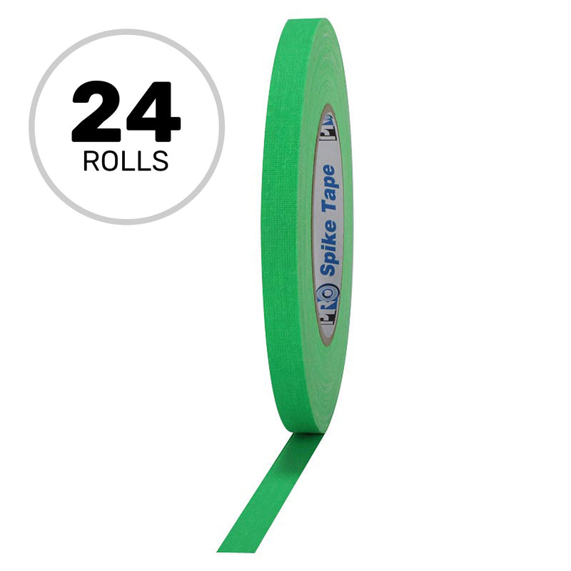 ProTapes Pro Spike Tape 1/2" x 45yds (Fluorescent Green, Case of 24)