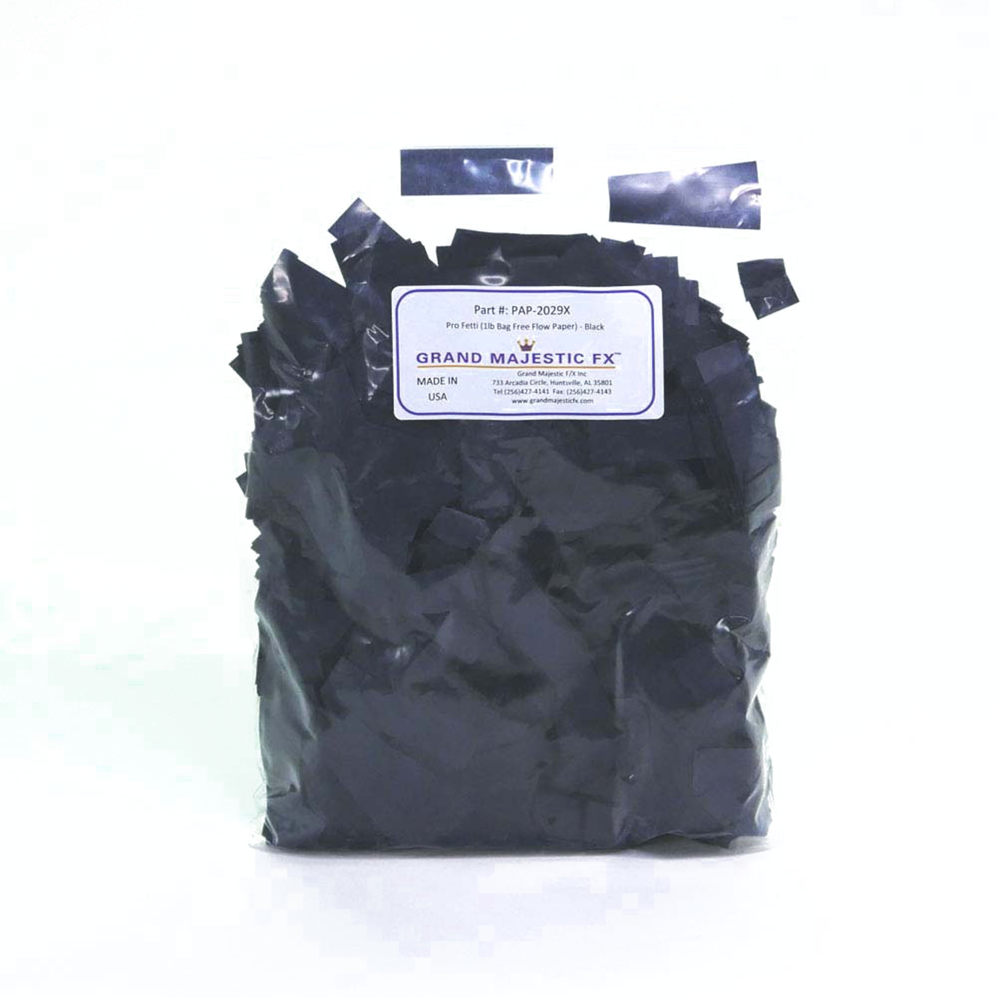 Grand Majestic FX Pro Fetti 10lb Bag of Free Flow Paper Confetti (Black)