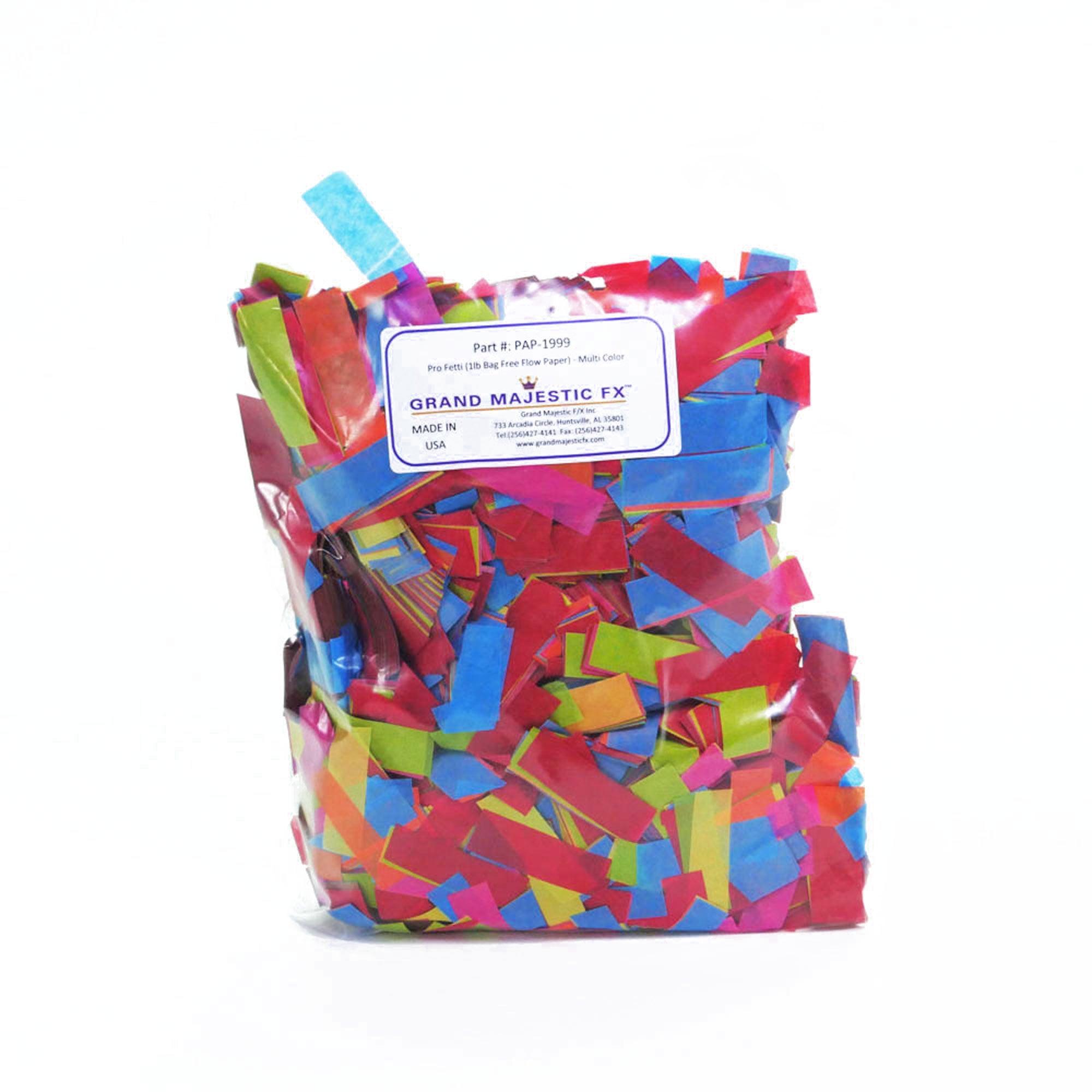 Grand Majestic FX Pro Fetti 25lb Bag of Free Flow Paper Confetti (Multi Color)