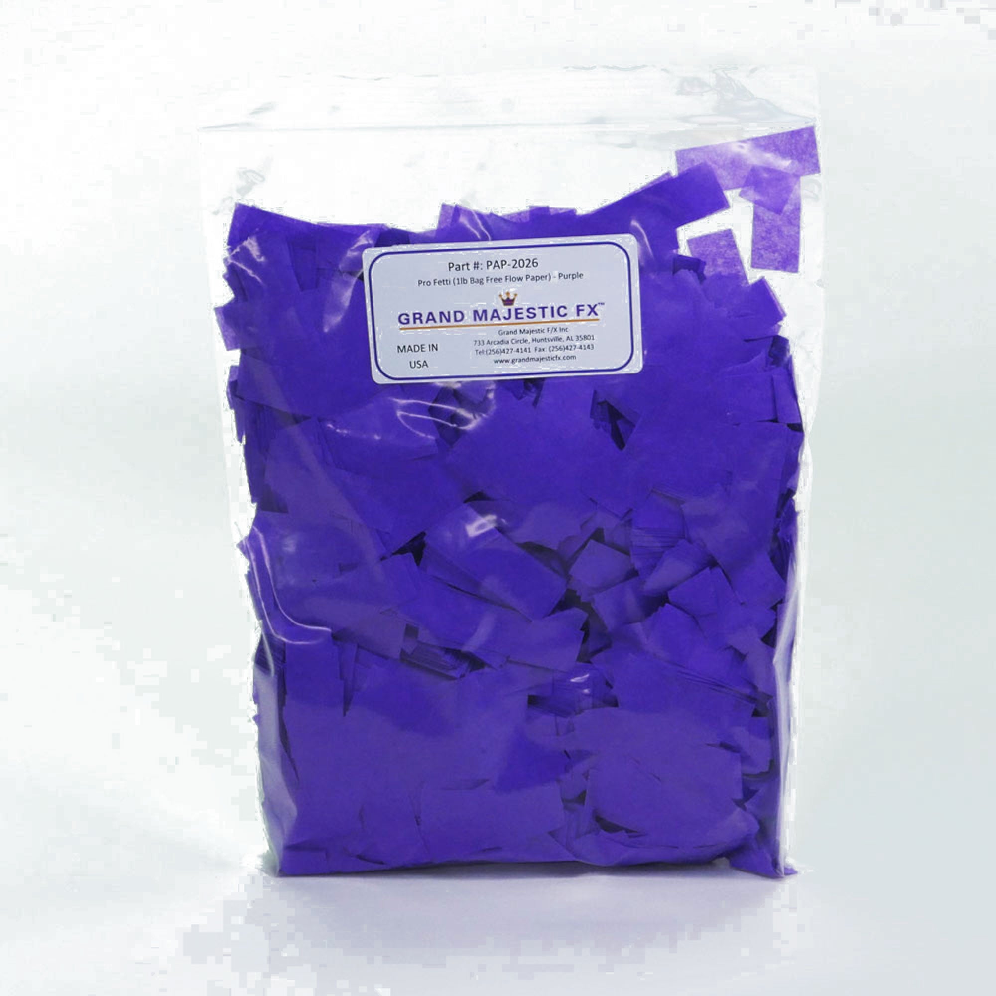 Grand Majestic FX Pro Fetti 10lb Bag of Free Flow Paper Confetti (Purple)