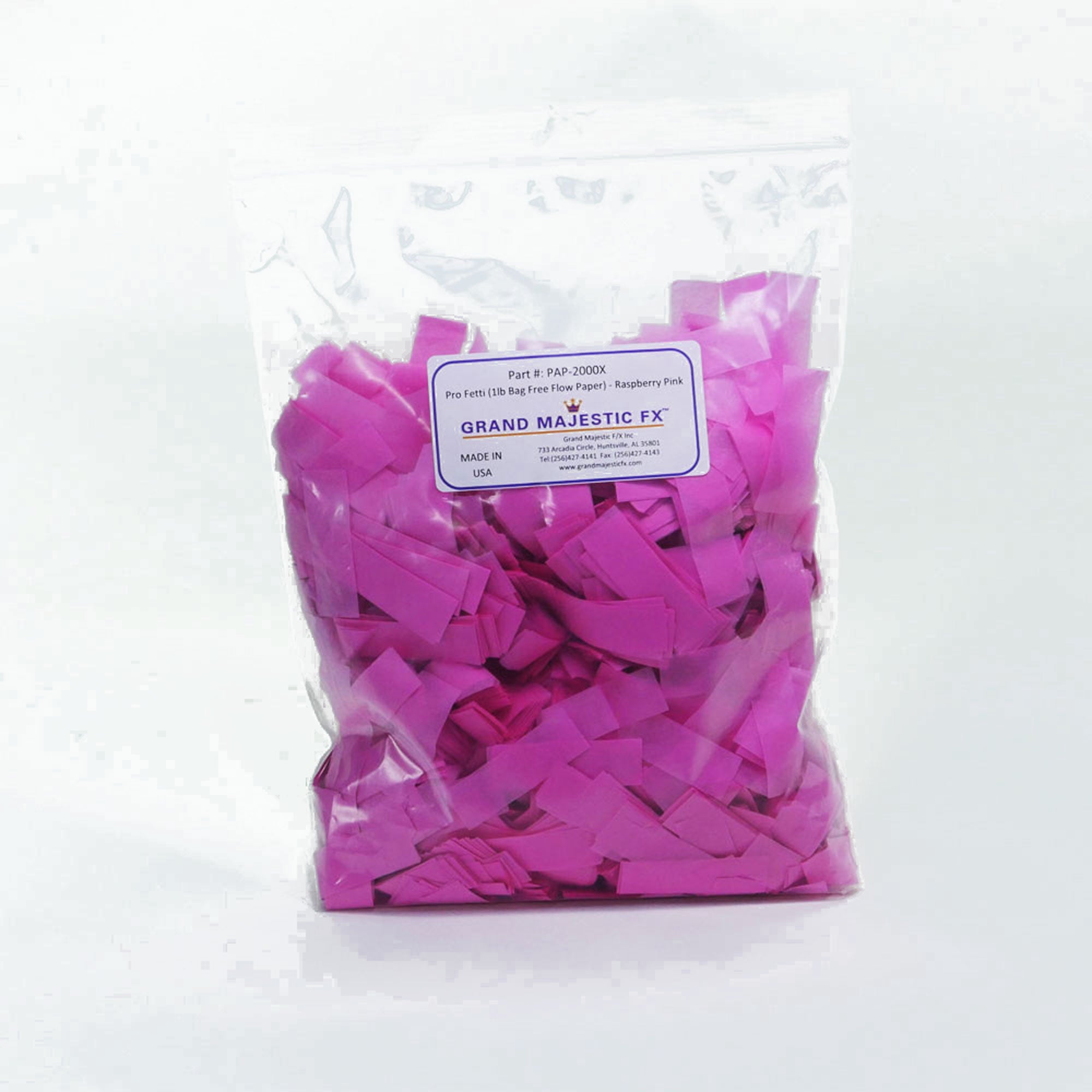 Grand Majestic FX Pro Fetti 10lb Bag of Free Flow Paper Confetti (Raspberry Pink)