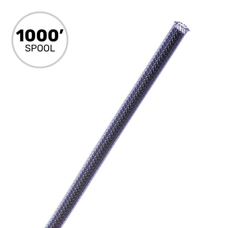 Techflex Flexo PET Expandable Braided Sleeving (1/8" Dark Purple, 1000' Spool)