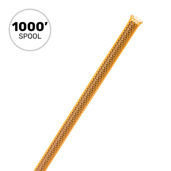 Techflex Flexo PET Expandable Braided Sleeving (1/8" Orange, 1000' Spool)