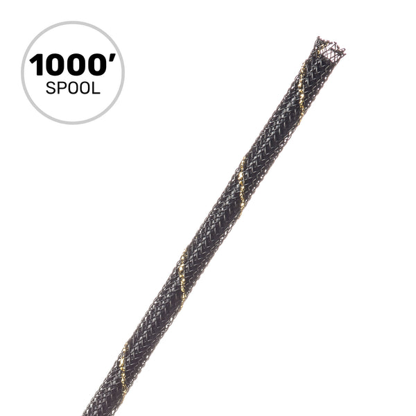 Techflex Flexo PET Expandable Braided Sleeving (1/8" Uptown Gold, 1000' Spool)