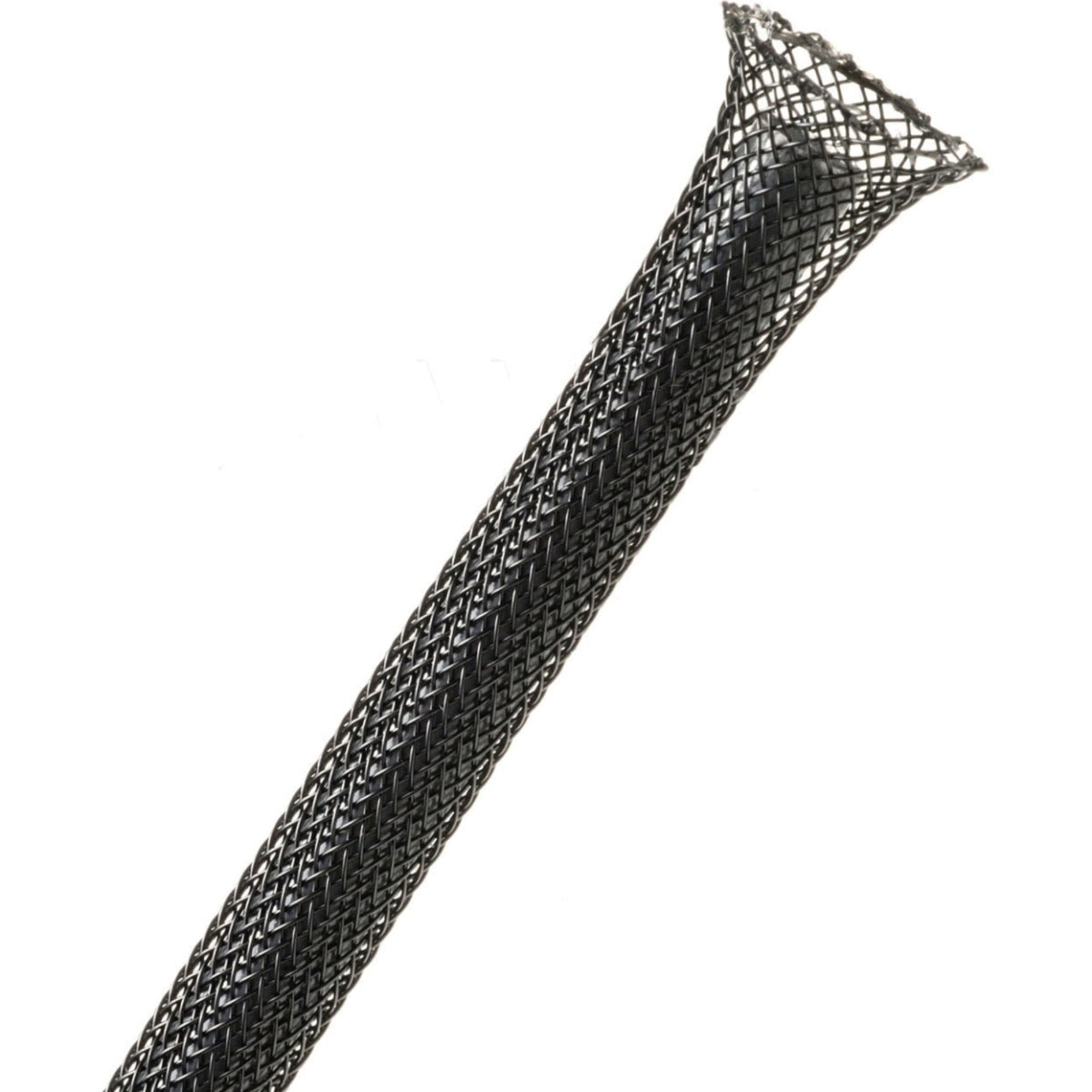 Techflex Flexo PET Expandable Braided Sleeving (3/4" Black, 250' Spool)