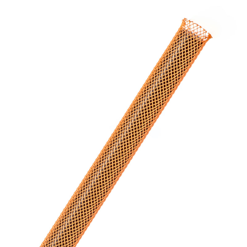 Techflex Flexo PET Expandable Braided Sleeving (1/4" Neon Orange, By the Foot)