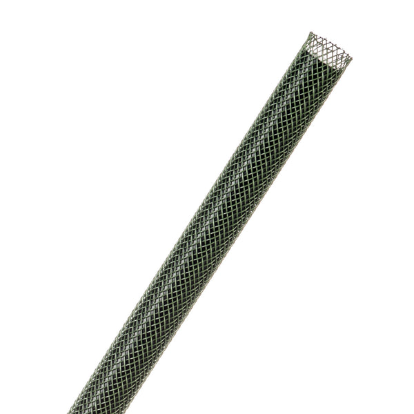 Techflex Flexo PET Expandable Braided Sleeving (1/4" Olive Drab OD Green, By the Foot)
