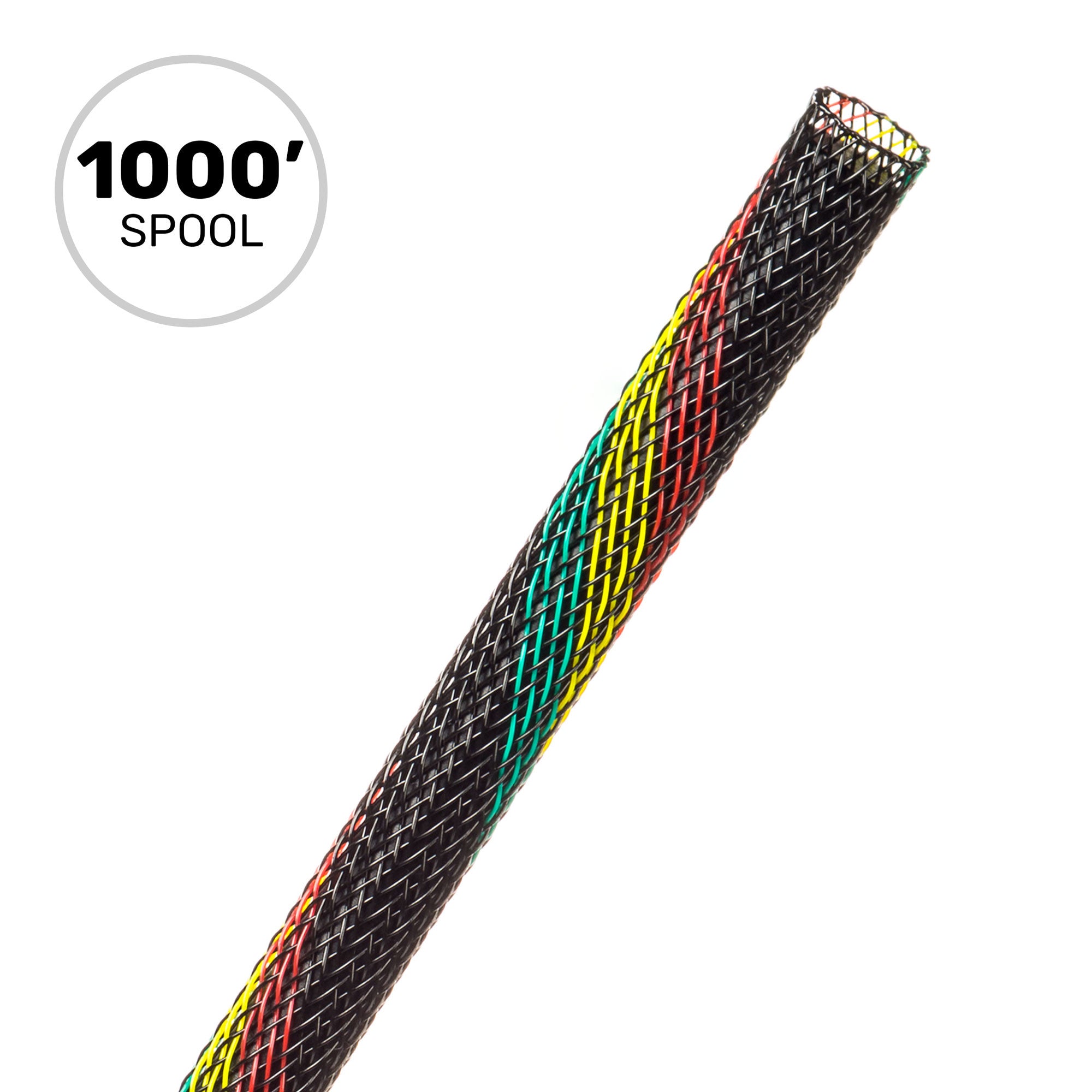 Techflex Flexo PET Expandable Braided Sleeving (1/4" Reggae, 1000' Spool)
