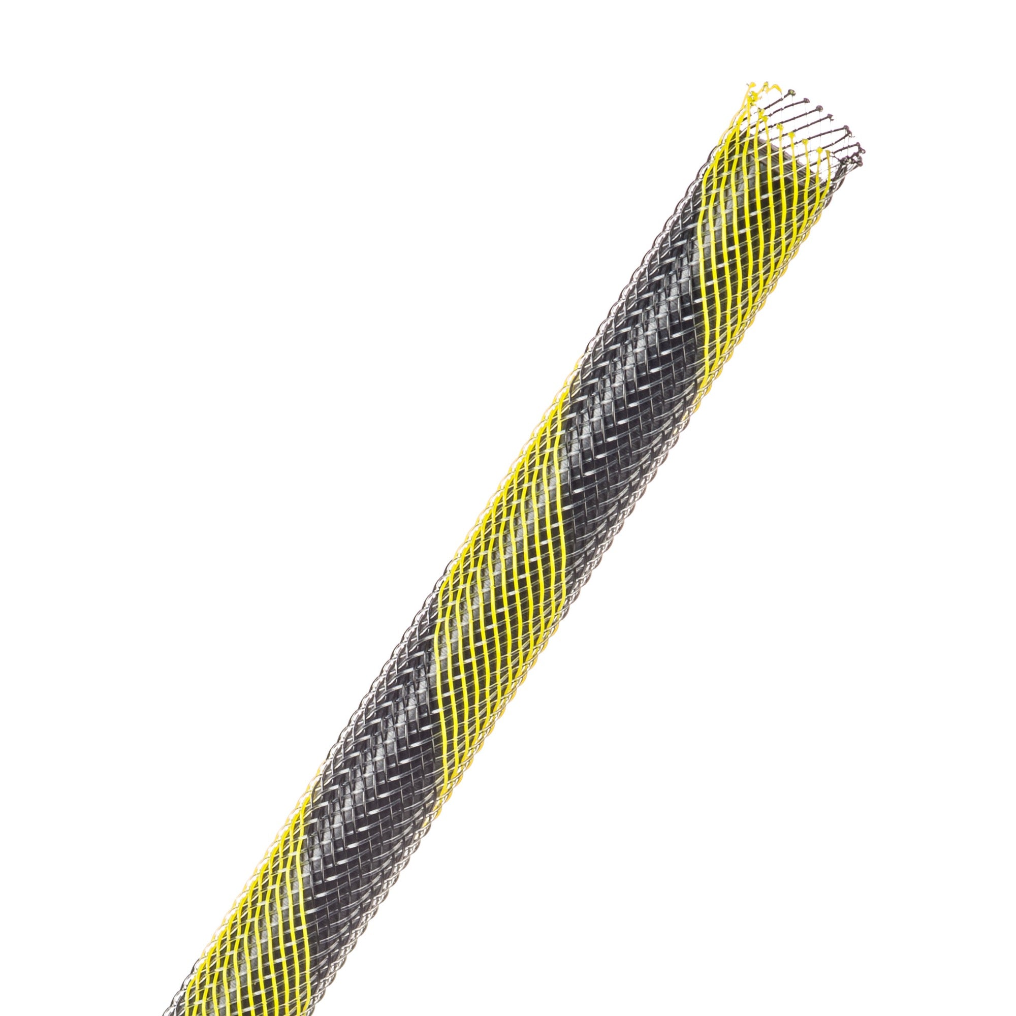 Techflex Flexo PET Expandable Braided Sleeving (1/4" Safety Stripe, By the Foot)