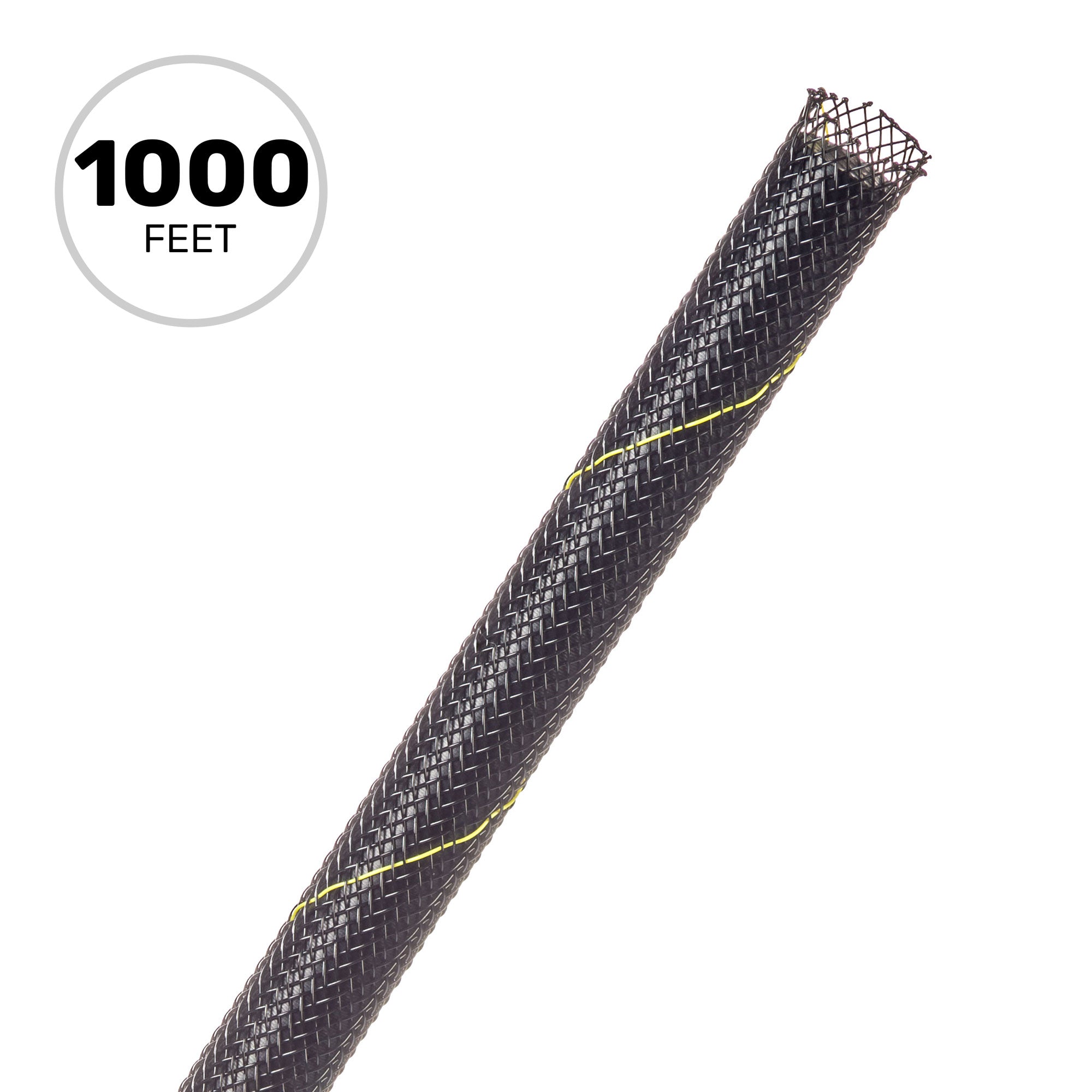 Techflex Flexo PET Expandable Braided Sleeving (1/4" Uptown Yellow, 1000' Spool)