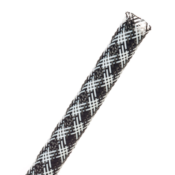 Techflex Flexo PET Expandable Braided Sleeving (3/8" Checkered Flag, By the Foot)
