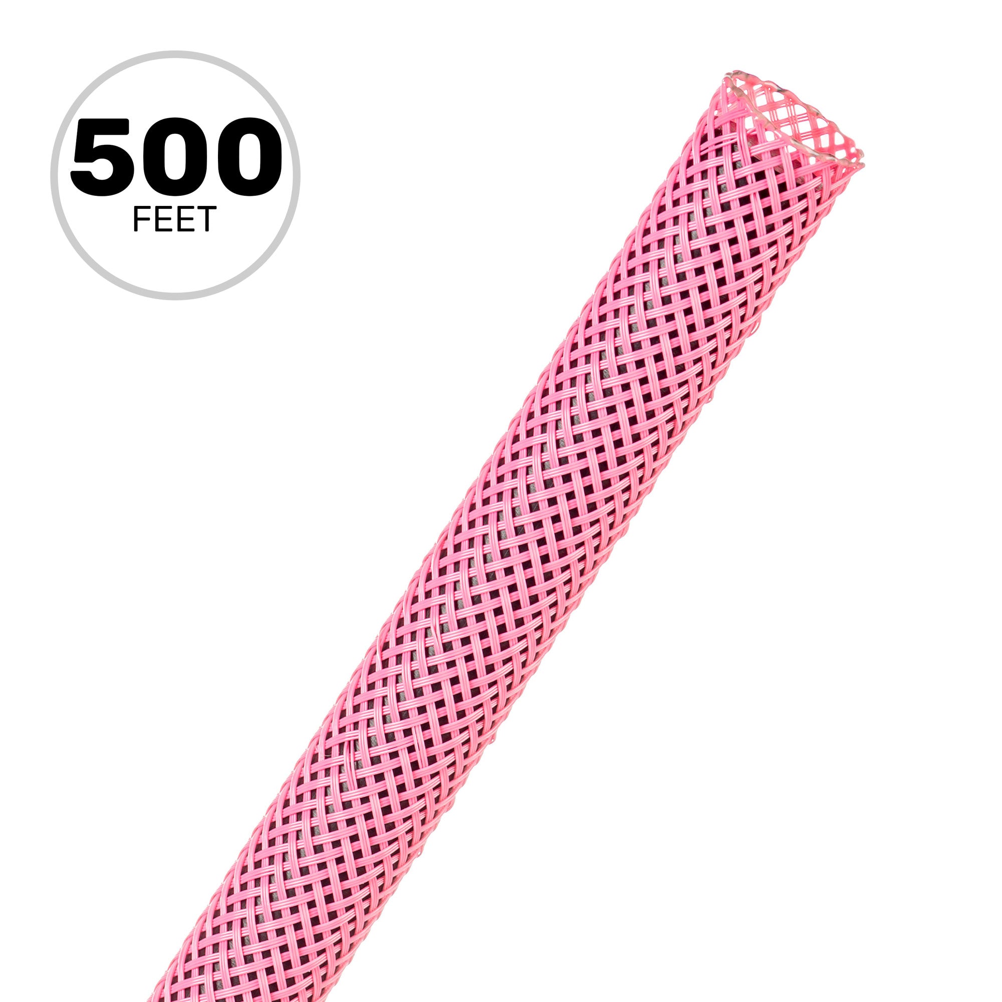 Techflex Flexo PET Expandable Braided Sleeving (3/8" Neon Pink, 500' Spool)