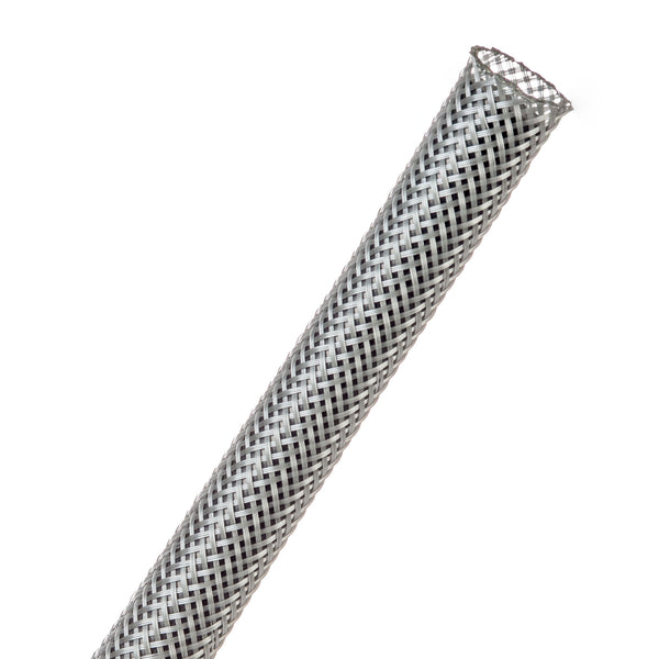 Techflex Flexo PET Expandable Braided Sleeving (3/8" Platinum Grey, By the Foot)