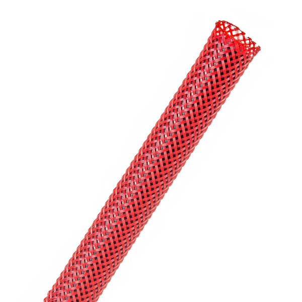 Techflex Flexo PET Expandable Braided Sleeving (3/8" Red, By the Foot)