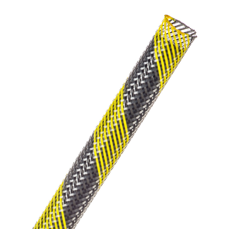 Techflex Flexo PET Expandable Braided Sleeving (3/8" Safety Stripe, 500' Spool)