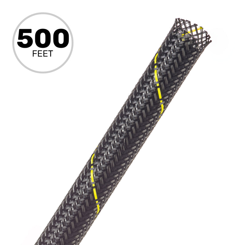 Techflex Flexo PET Expandable Braided Sleeving (3/8" Uptown Yellow, 500' Spool)
