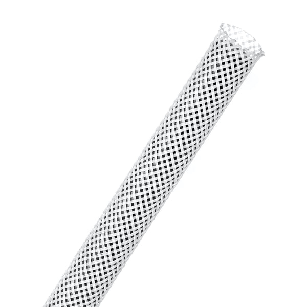 Techflex Flexo PET Expandable Braided Sleeving (3/8" White, By the Foot)
