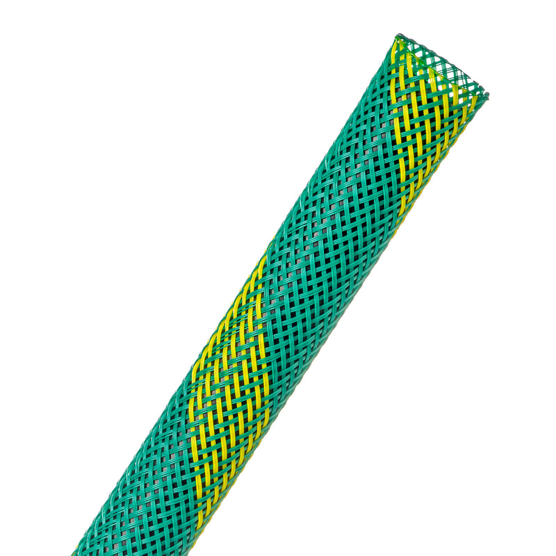 Techflex Flexo PET Expandable Braided Sleeving (1/2" Ground Stripe, 500' Spool)