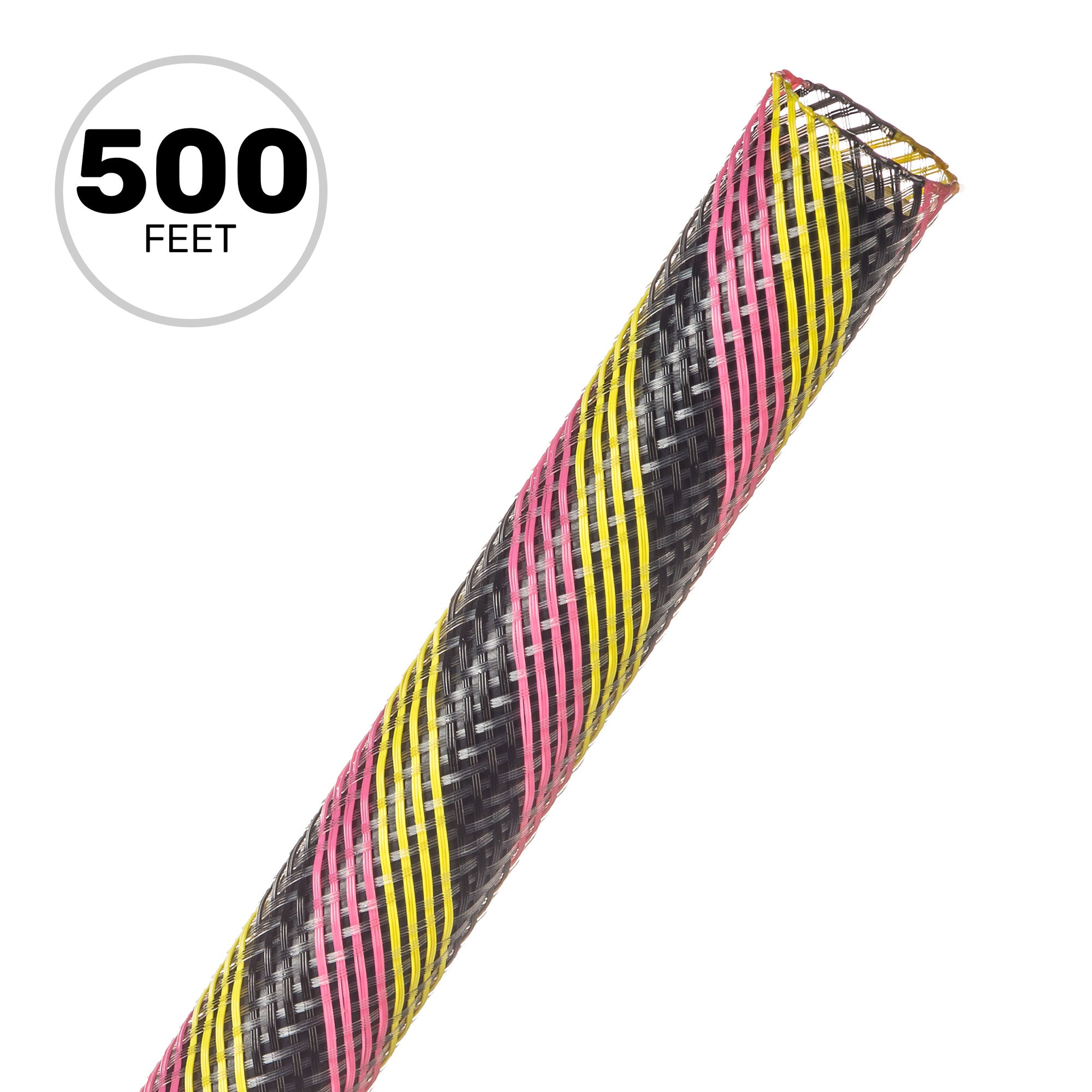 Techflex Flexo PET Expandable Braided Sleeving (1/2" Hip Hop, 500' Spool)