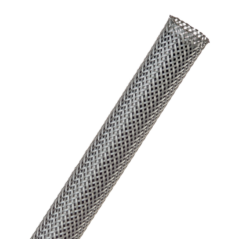 Techflex Flexo PET Expandable Braided Sleeving (1/2" Platinum Grey, 500' Spool)