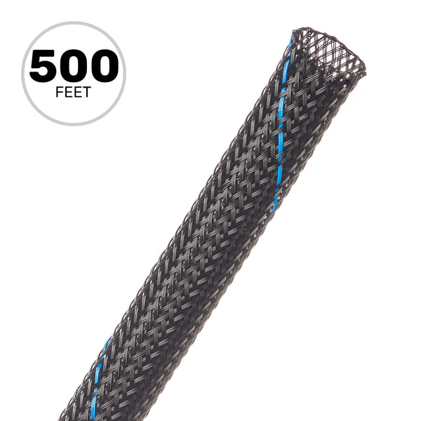 Techflex Flexo PET Expandable Braided Sleeving (1/2" Uptown Blue, 500' Spool)