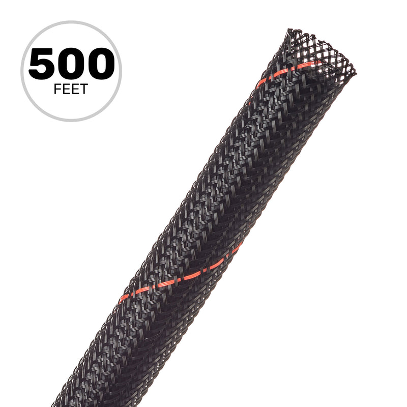 Techflex Flexo PET Expandable Braided Sleeving (1/2" Uptown Red, 500' Spool)