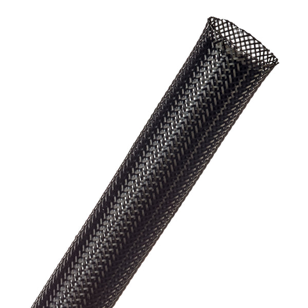 Techflex Flexo PET Expandable Braided Sleeving (3/4" Black, By the Foot)