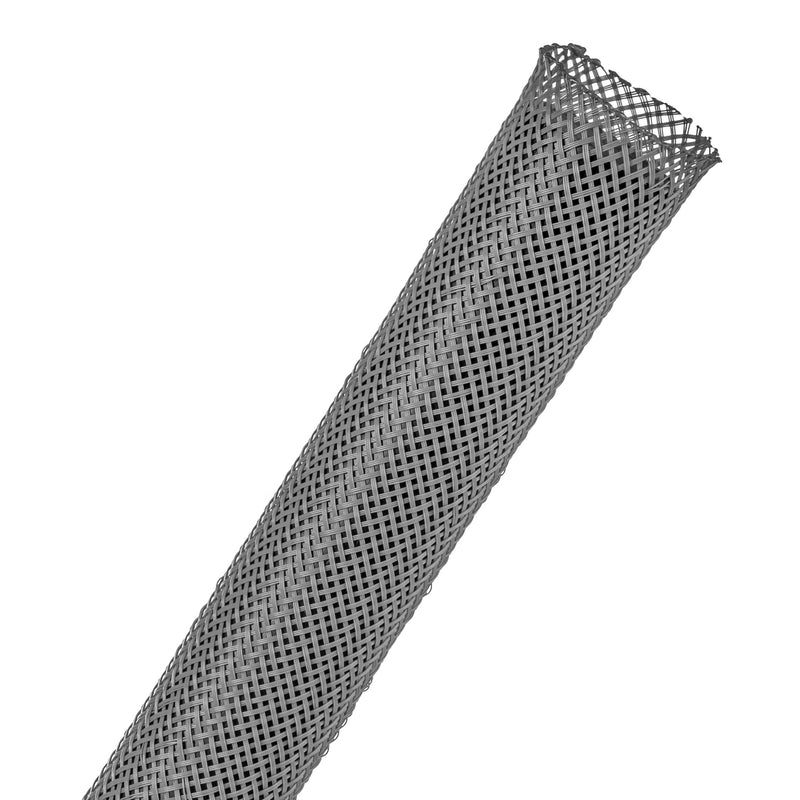 Techflex Flexo PET Expandable Braided Sleeving (3/4" Grey, 250' Spool)