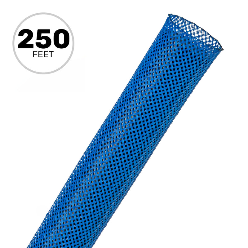 Techflex Flexo PET Expandable Braided Sleeving (3/4" Neon Blue, 250' Spool)