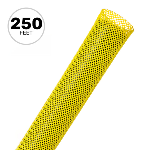 Techflex Flexo PET Expandable Braided Sleeving (3/4" Neon Yellow, 250' Spool)