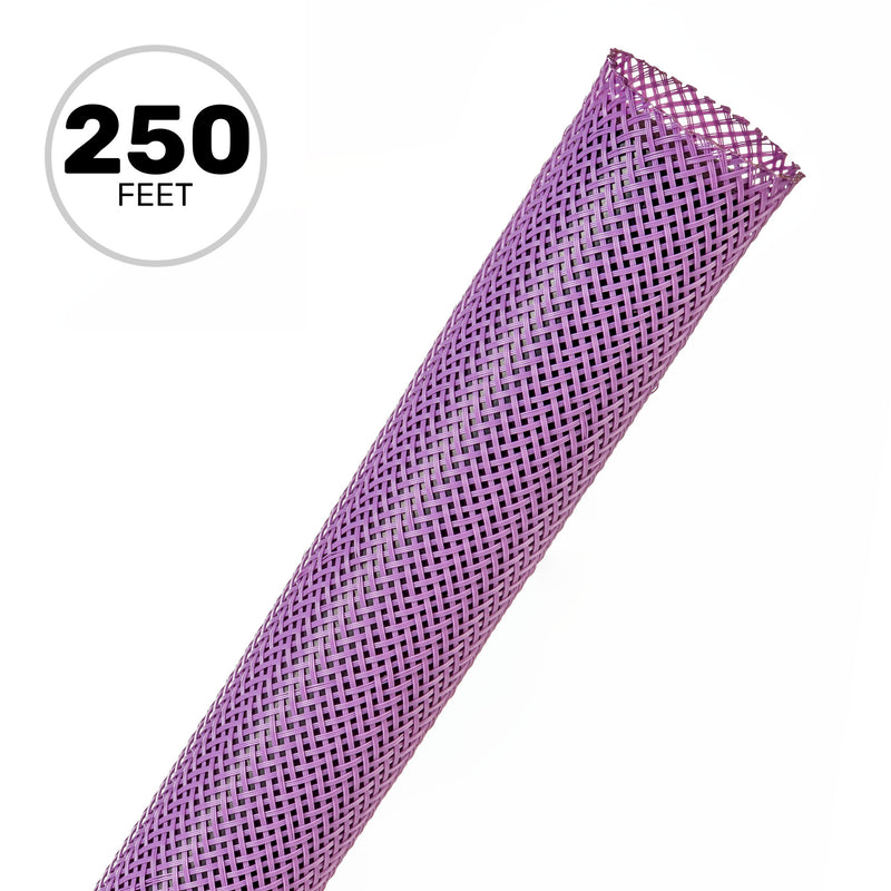 Techflex Flexo PET Expandable Braided Sleeving (3/4" Purple, 250' Spool)