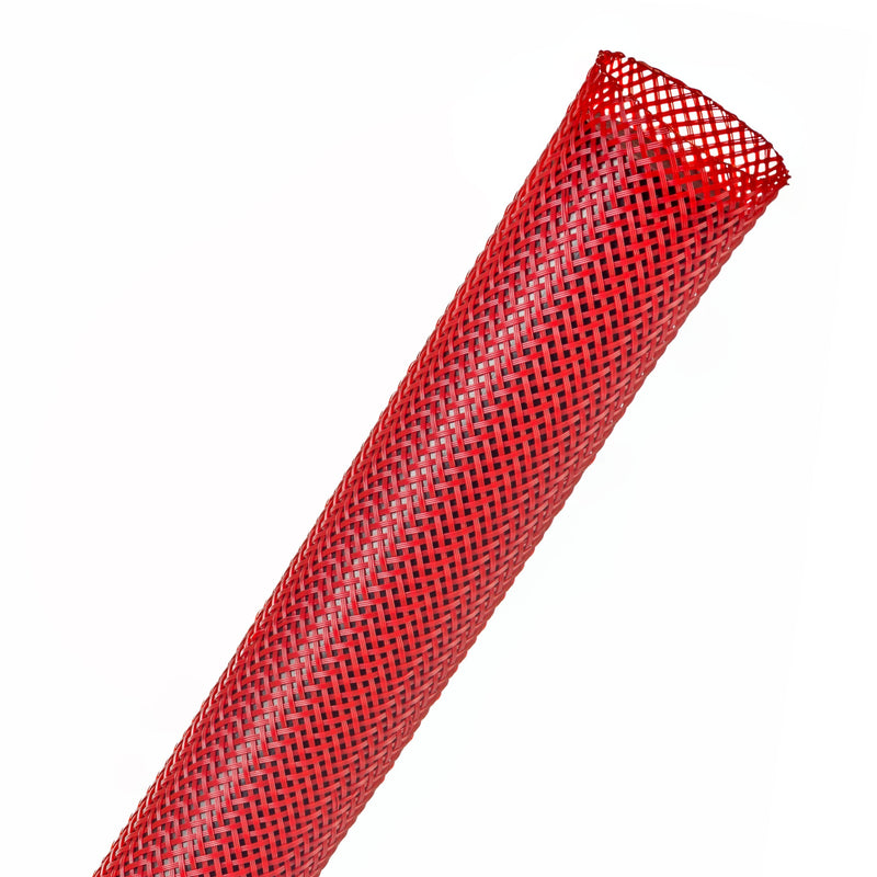 Techflex Flexo PET Expandable Braided Sleeving (3/4" Red, 250' Spool)