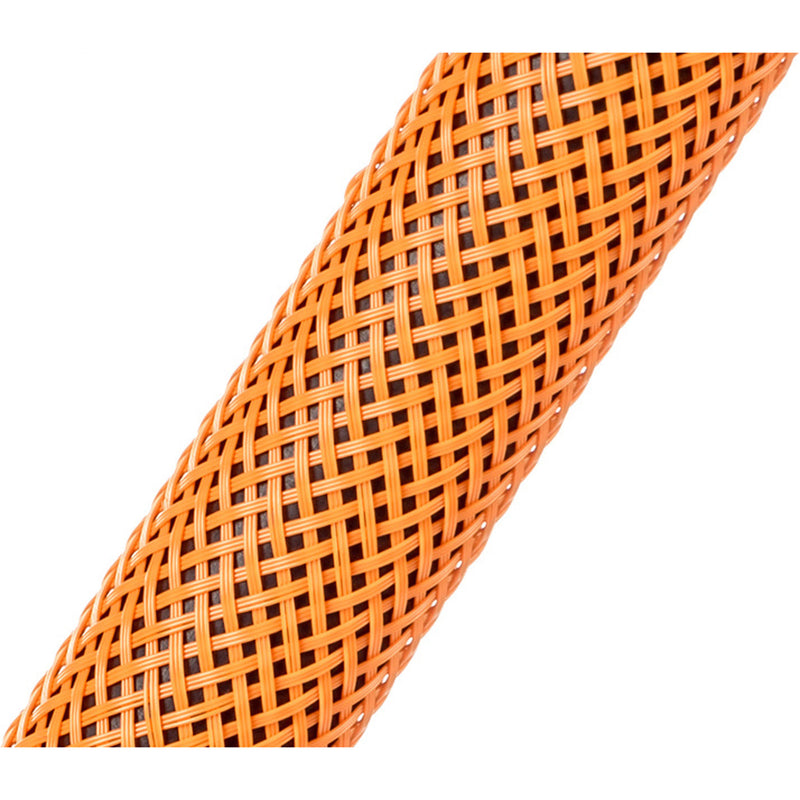 Techflex Flexo PET Expandable Braided Sleeving (1/4" Neon Orange, By the Foot)