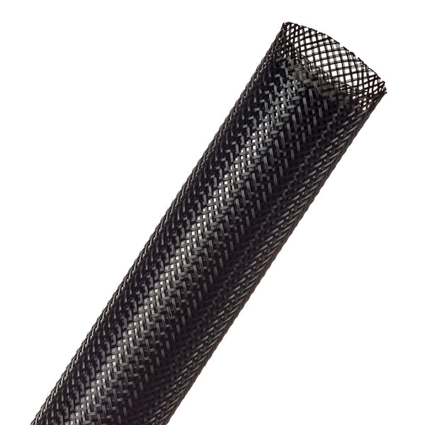Techflex Flexo PET Expandable Braided Sleeving (1" Black, By the Foot)