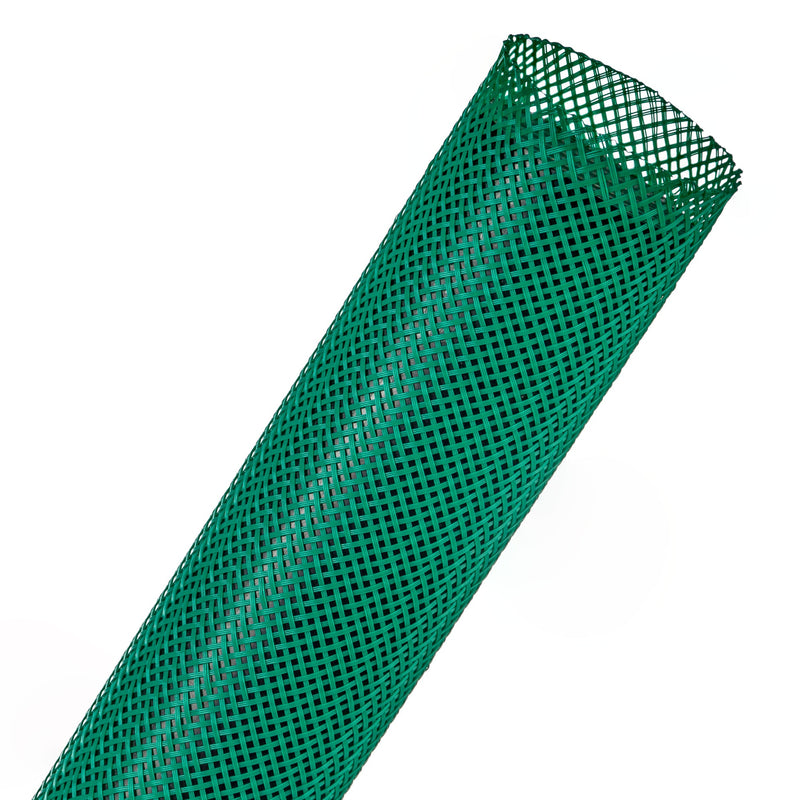 Techflex Flexo PET Expandable Braided Sleeving (1-1/4" Green, 200' Spool)