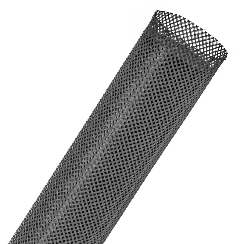Techflex Flexo PET Expandable Braided Sleeving (1-1/4" Grey, 200' Spool)